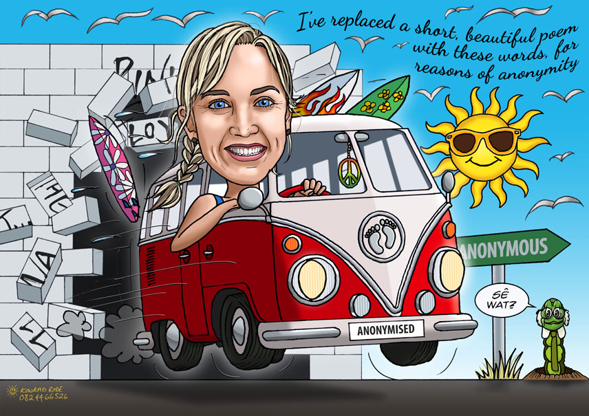 Example of a caricature as a thank-you gift